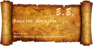 Baszler Borsika névjegykártya